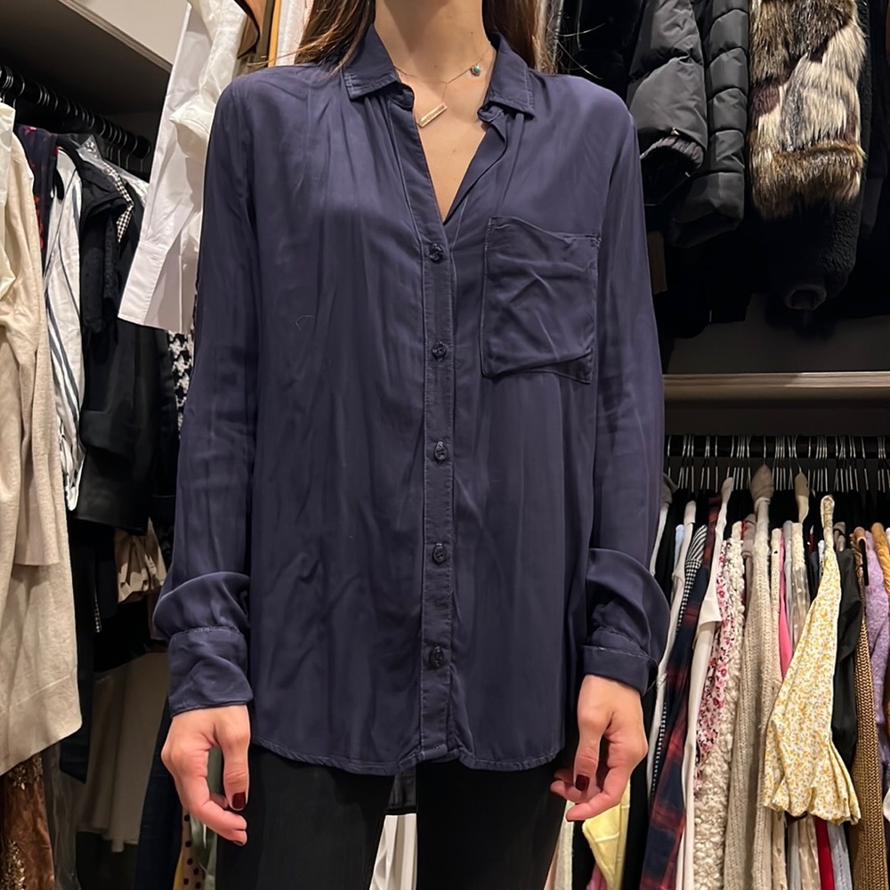 Navy Button Down